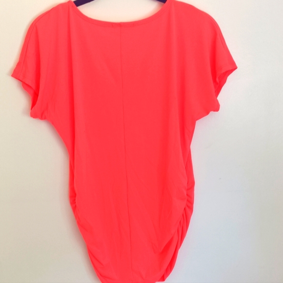 Bright Orange Salmon Stretchy Rauched "Daily Special" Top - Picture 5 of 7